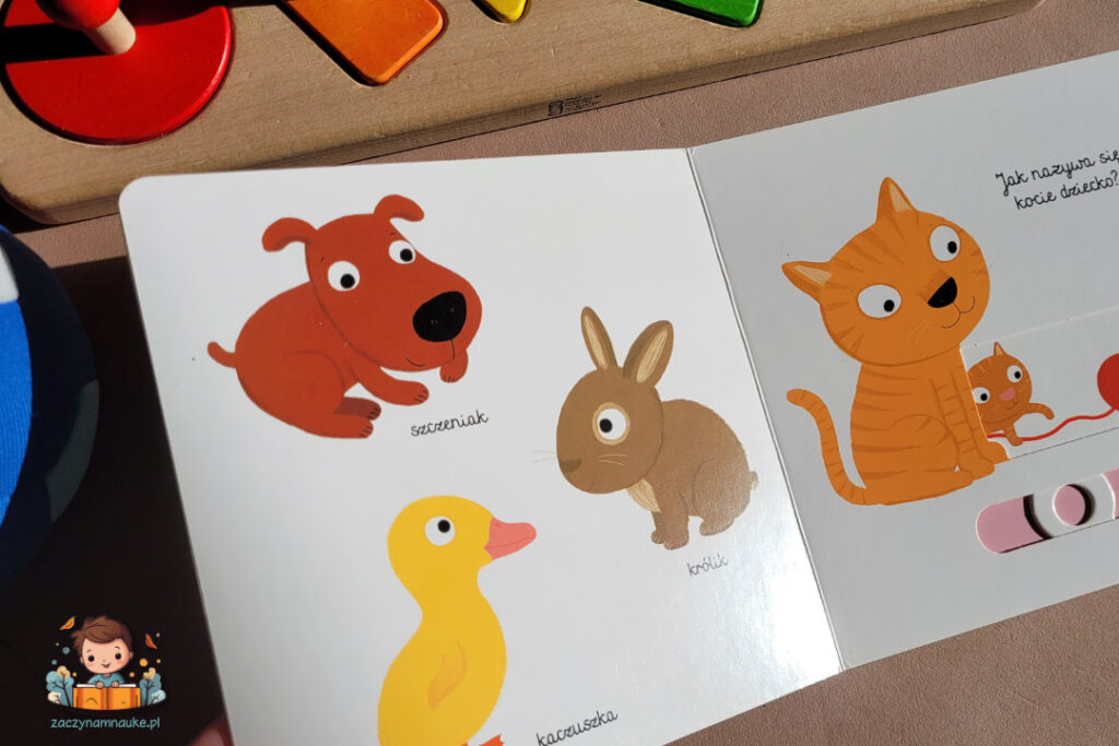 książki montessori dla niemowlaka akademia mlode zwierzeta pierwsze slowa