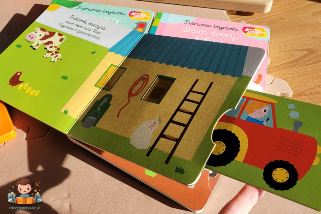 książki montessori dla niemowlaka dzien dobry traktorku