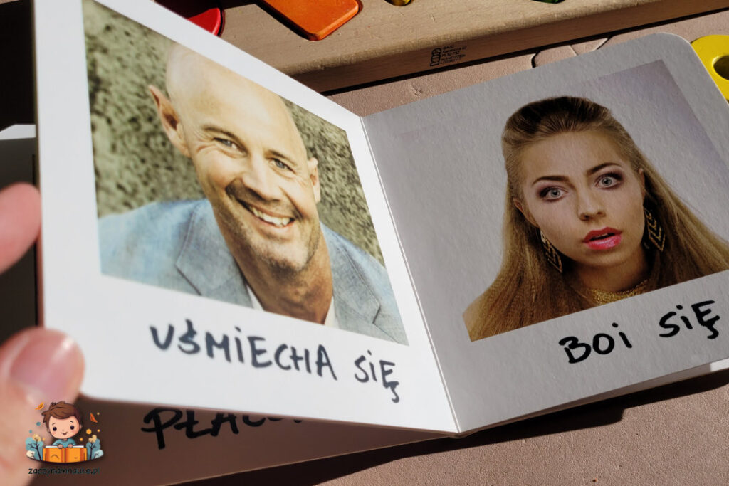 twarze emocje ksiązeczka dla dzieci kartonowa