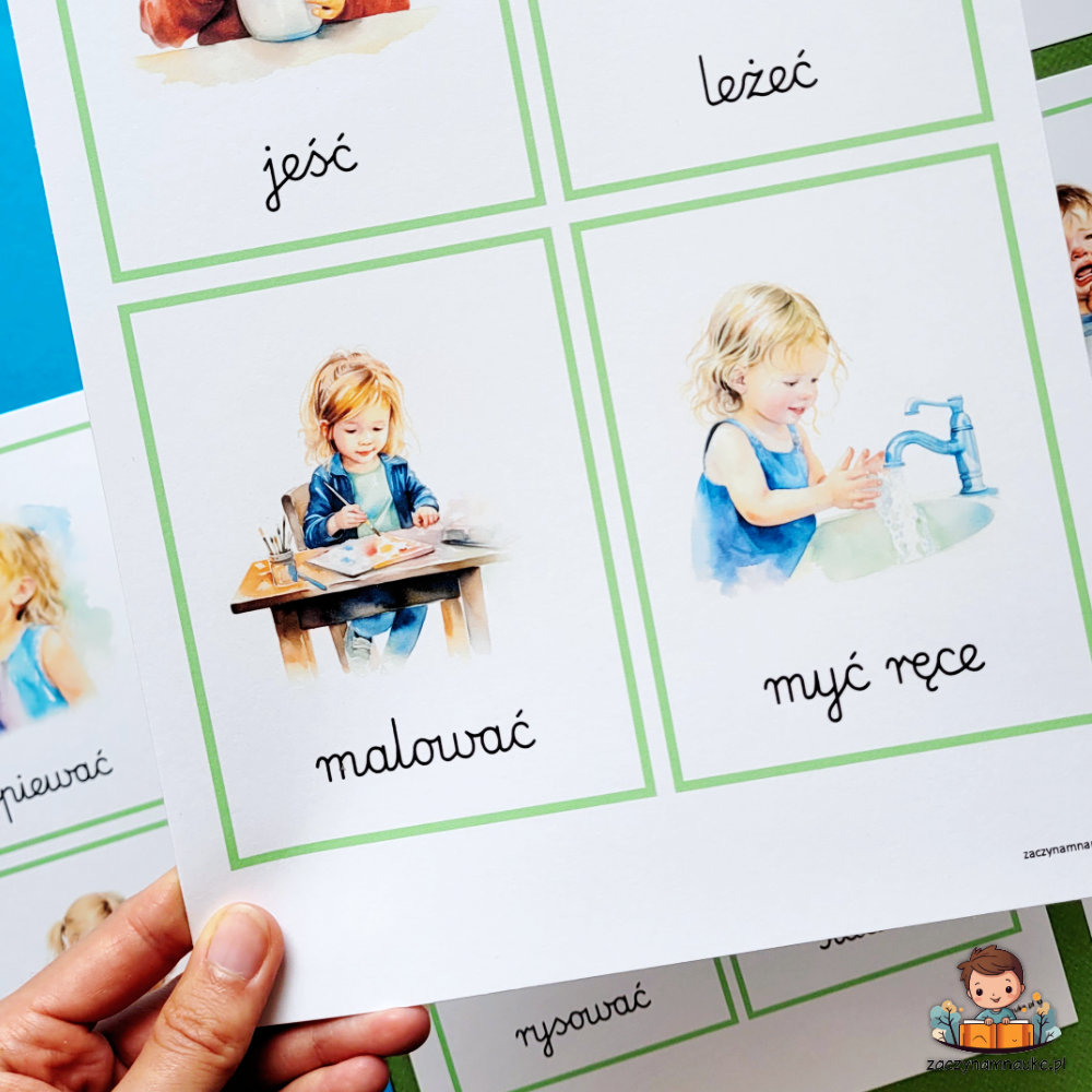 Karty Obrazkowe pierwsze slowa czasowniki czynnosci- plik PDF ob