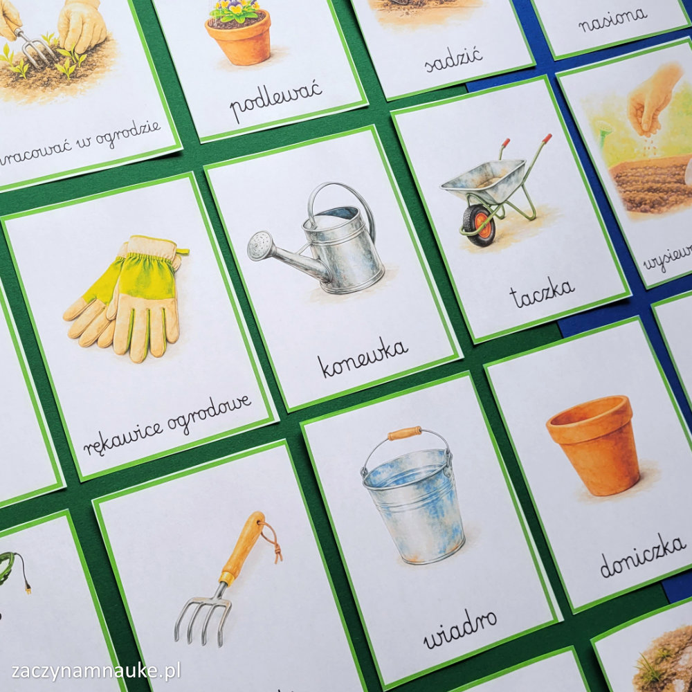 prace w ogrodzie dla dzieci na wiosne obrazki do druku montessori zwiastuny wiosny symbole wiosenne 3