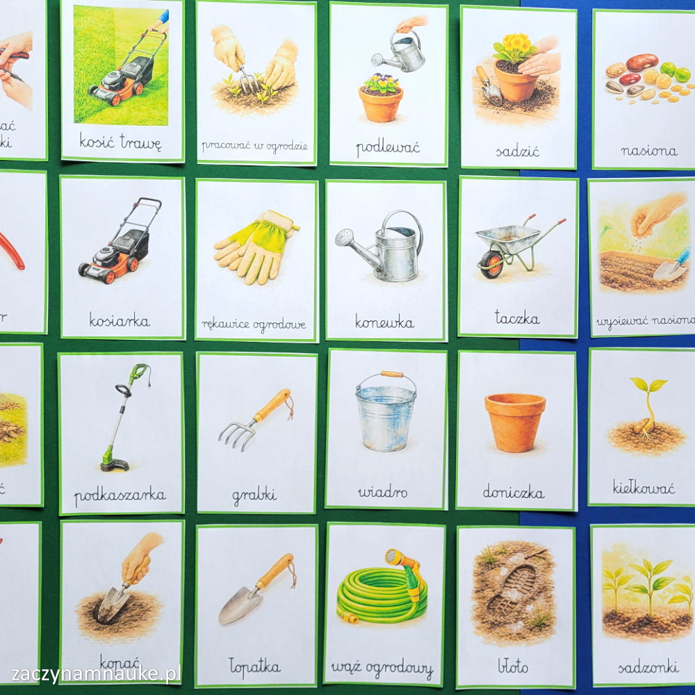 prace w ogrodzie dla dzieci na wiosne obrazki do druku montessori zwiastuny wiosny symbole wiosenne 5