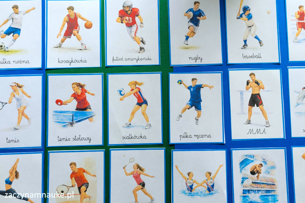 sport karty trojdzielne montessori do druku dyscypliny sportowe ruchomy alfabet karty pracy dzien sportu 30