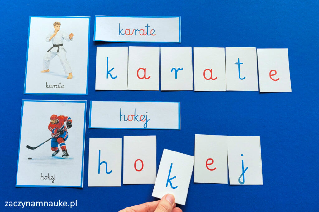 sport karty trojdzielne montessori do druku dyscypliny sportowe ruchomy alfabet karty pracy dzien sportu 41