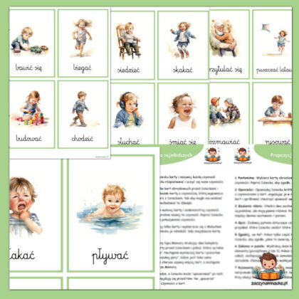 karty obrazkowe czynnosci pierwsze czasowniki karty montessori obrazki do druku nauki mowienia pierwsze slowa