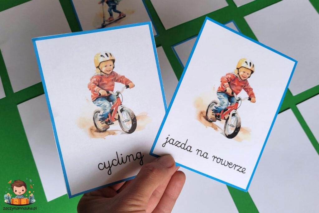 Jak grać w grę Memory po angielsku montessori 1