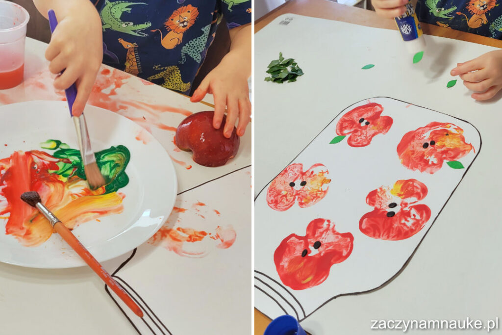 Jesienna zabawa plastyczna dla dzieci jesienne przetwory montessori