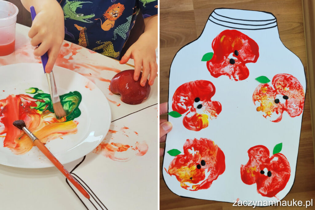 Jesienna zabawa plastyczna dla dzieci jesienne przetwory montessori