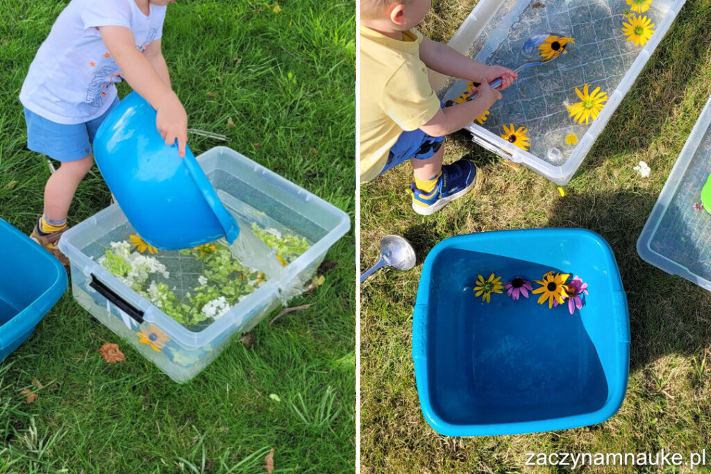 letnie zabawy na lato dla dzieci zabawa sensoryczna montessori przedszkole dwulatek 2