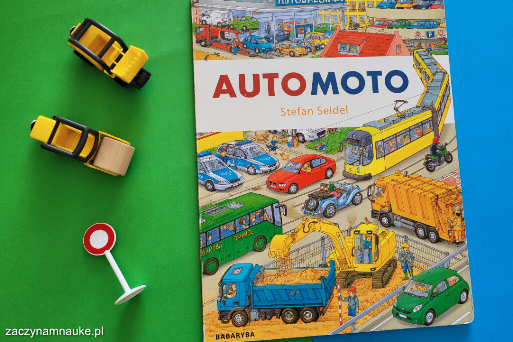 ksiazka automoto babaryba ksiazka o autach samochodach dla dzieci pojazdy dwulatek sidel stefan 7