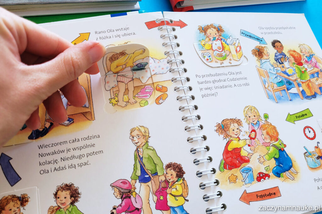 ksiazka z okienkami sam montessori dla dzieci dzisiaj jutro teraz zaraz