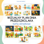 Plan Dnia dla Przedszkolaka – 65 Kart Obrazkowych do Druku (PDF) adaptacja dziecka do przedszkola