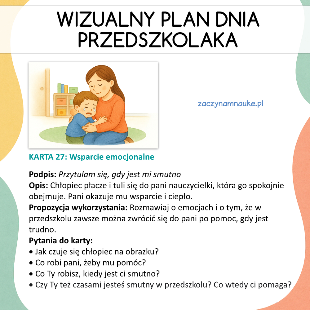 Plan Dnia dla Przedszkolaka – 65 Kart Obrazkowych do Druku (PDF) adaptacja dziecka do przedszkola