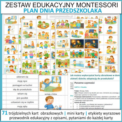 Plan Dnia dla Przedszkolaka 71 Kart Obrazkowych do Druku PDF obrazkowy plan dnia dziecka