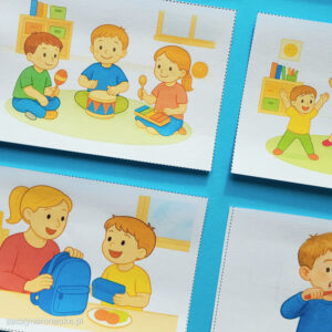 wizualny plan dnia przedszkolaka trzylatka karty obrazkowe nauka czasu moj dzien 5