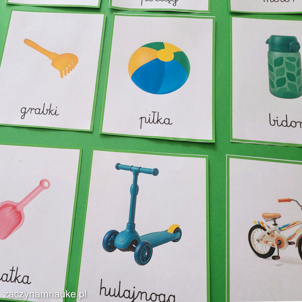 karty obrazkowe pierwsze slowa na spacerze w miescie nauka mowienia ubrania zabawki
