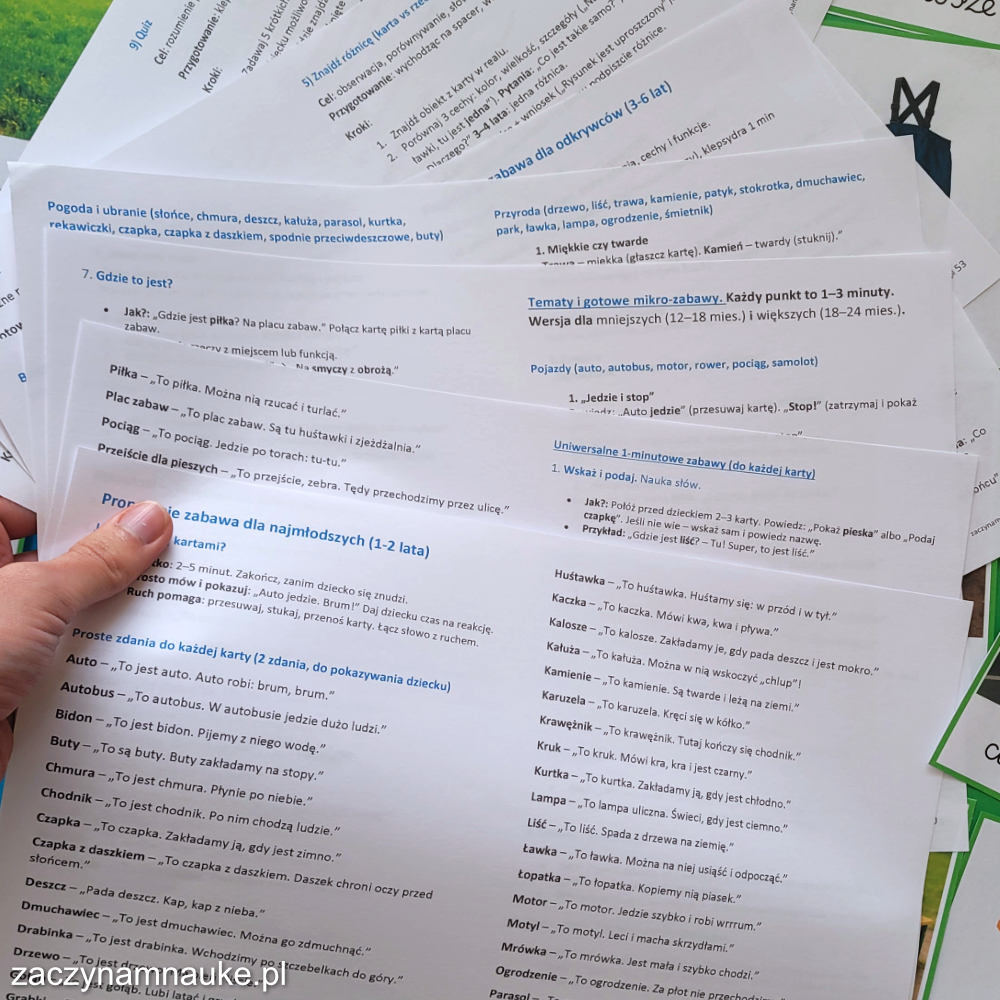 karty obrazkowe trojdzielne montessori pierwsze slowa na spacerze w miescie nauka mowienia pojazdy