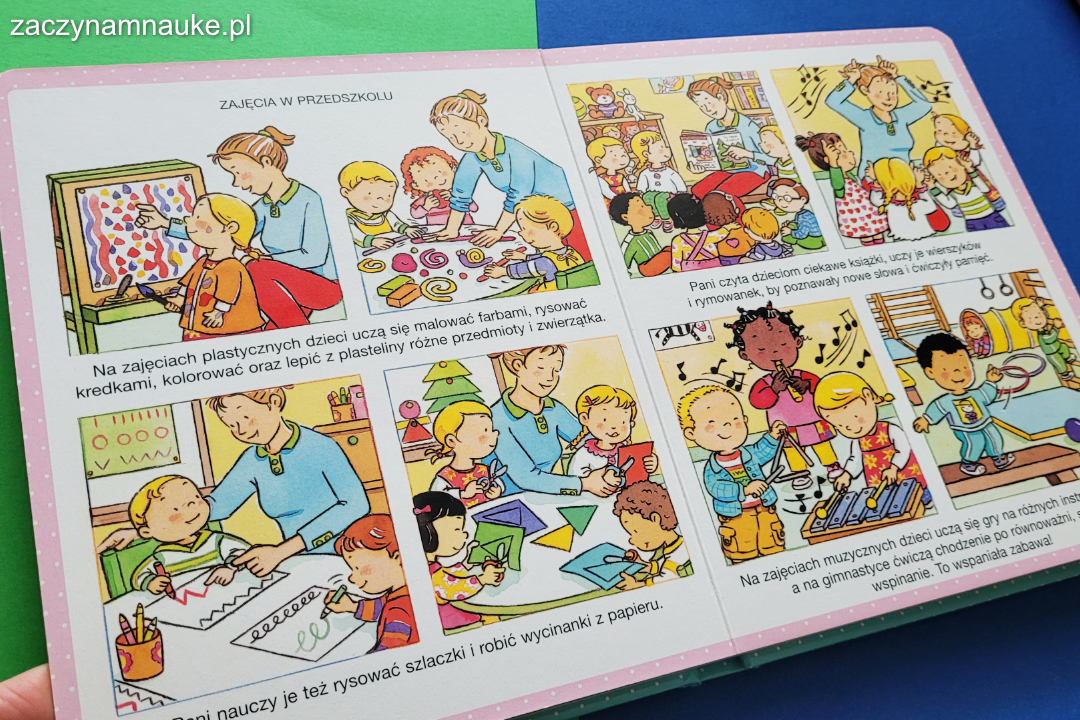 ksiazka o przedszkolku w przedszkolku obrazki dla maluchow montessori adaptacja do przedszkola 4