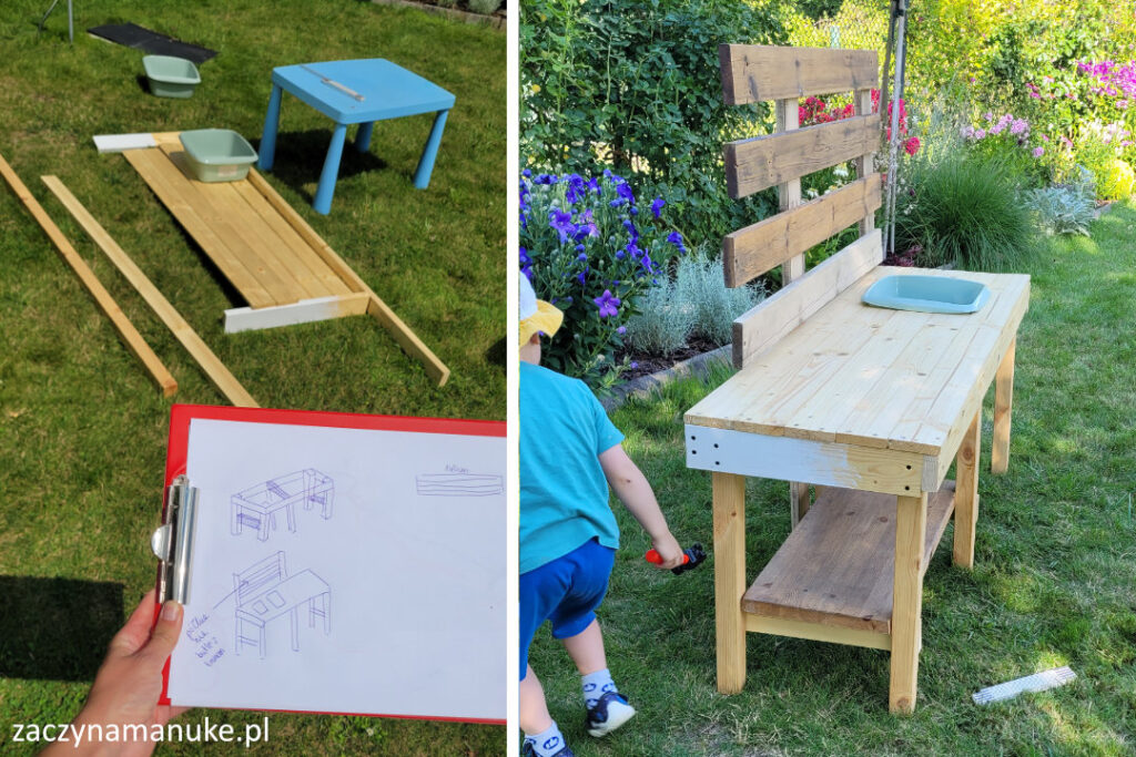 jak zbudowac kuchnie blotna diy drewniana montessori plac zabaw 2