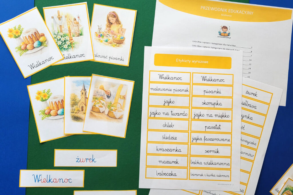 karty obrazkowe wielkanoc montessori do druku symbole i tradycje wielkanocy