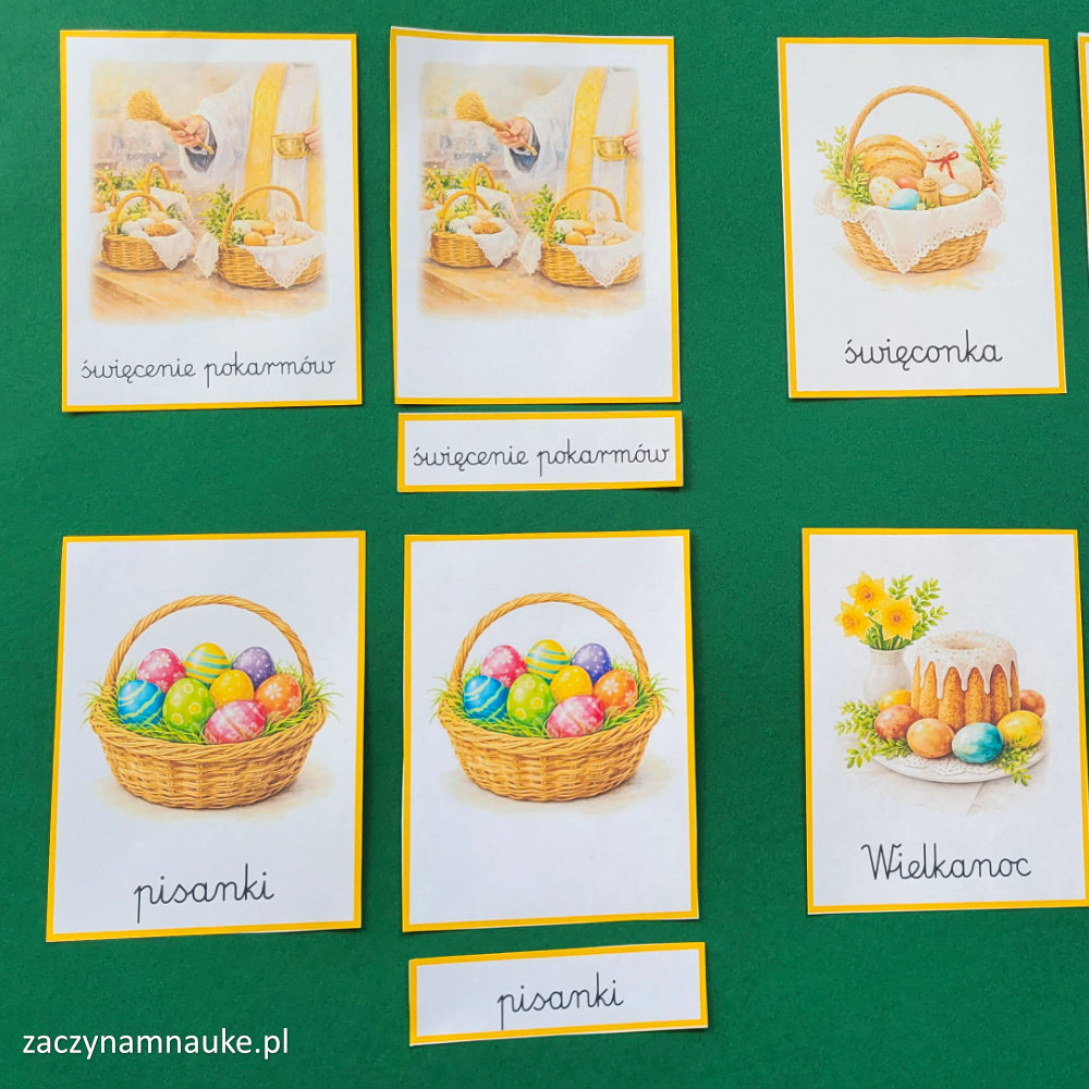 karty trojdzielne montessori wielkanoc do druku dla dzieci obrazki pdf 3