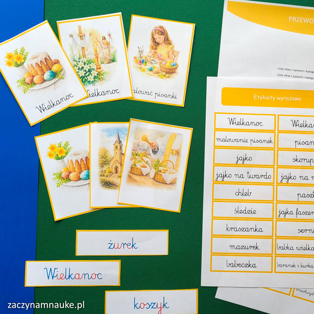 karty trojdzielne montessori wielkanoc do druku dla dzieci obrazki pdf wielkanocne tradycje swieconka do druku 2