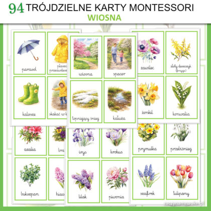 wiosna kraty obrazkowe do druku montessori trojdzielne symbole wiosny 10