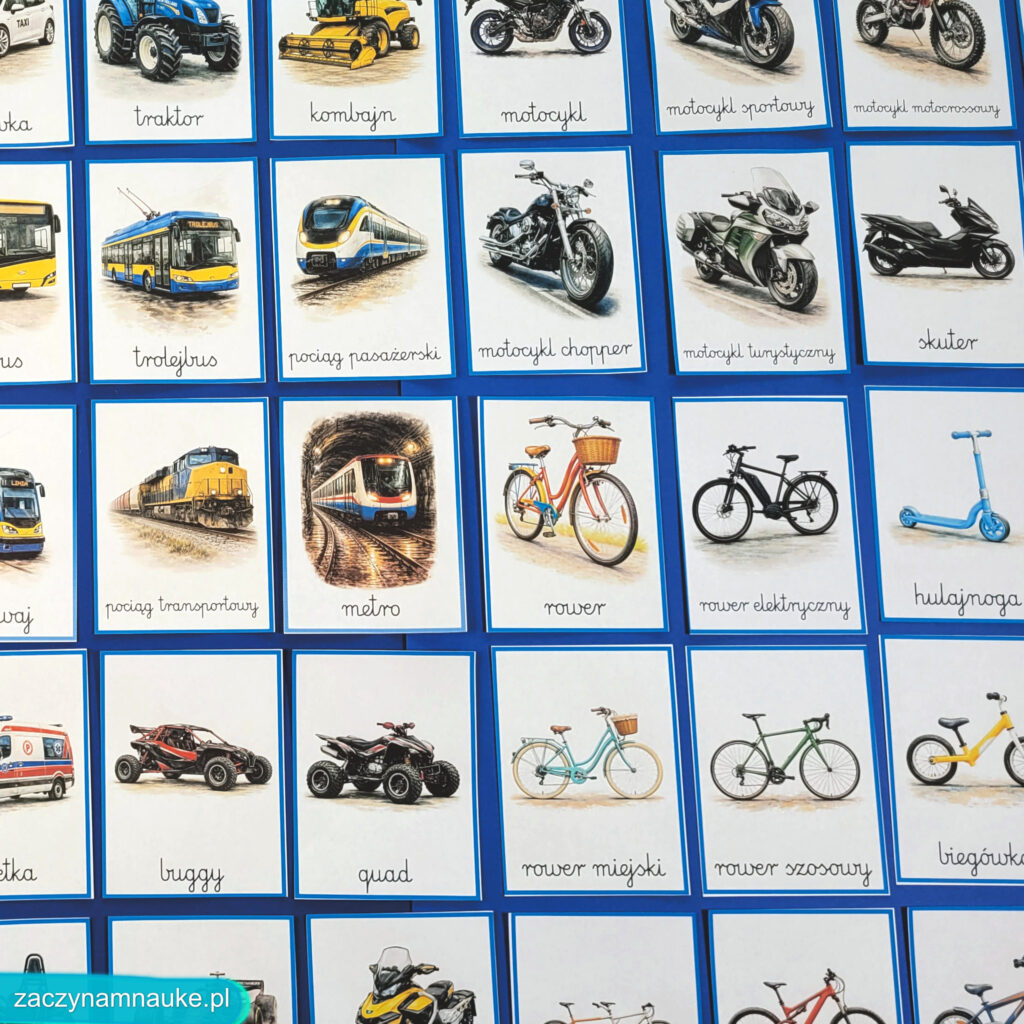 pojazdy obrazki do druku zestaw kart edukacyjnych montessori nazwy pojazdow marki aut samochody wiejskie kosmiczne budowlane motory 27.