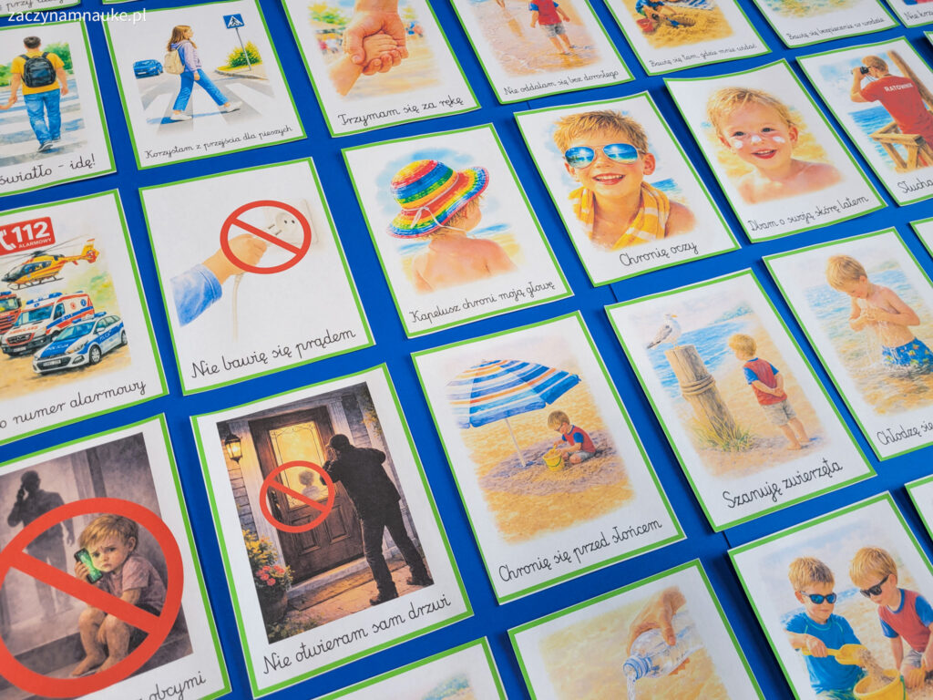 bezpieczne wakacje przedszkole dla dzieci lato w przedszkolu gazetka zestaw edukacyjny montessori (15 z 30)