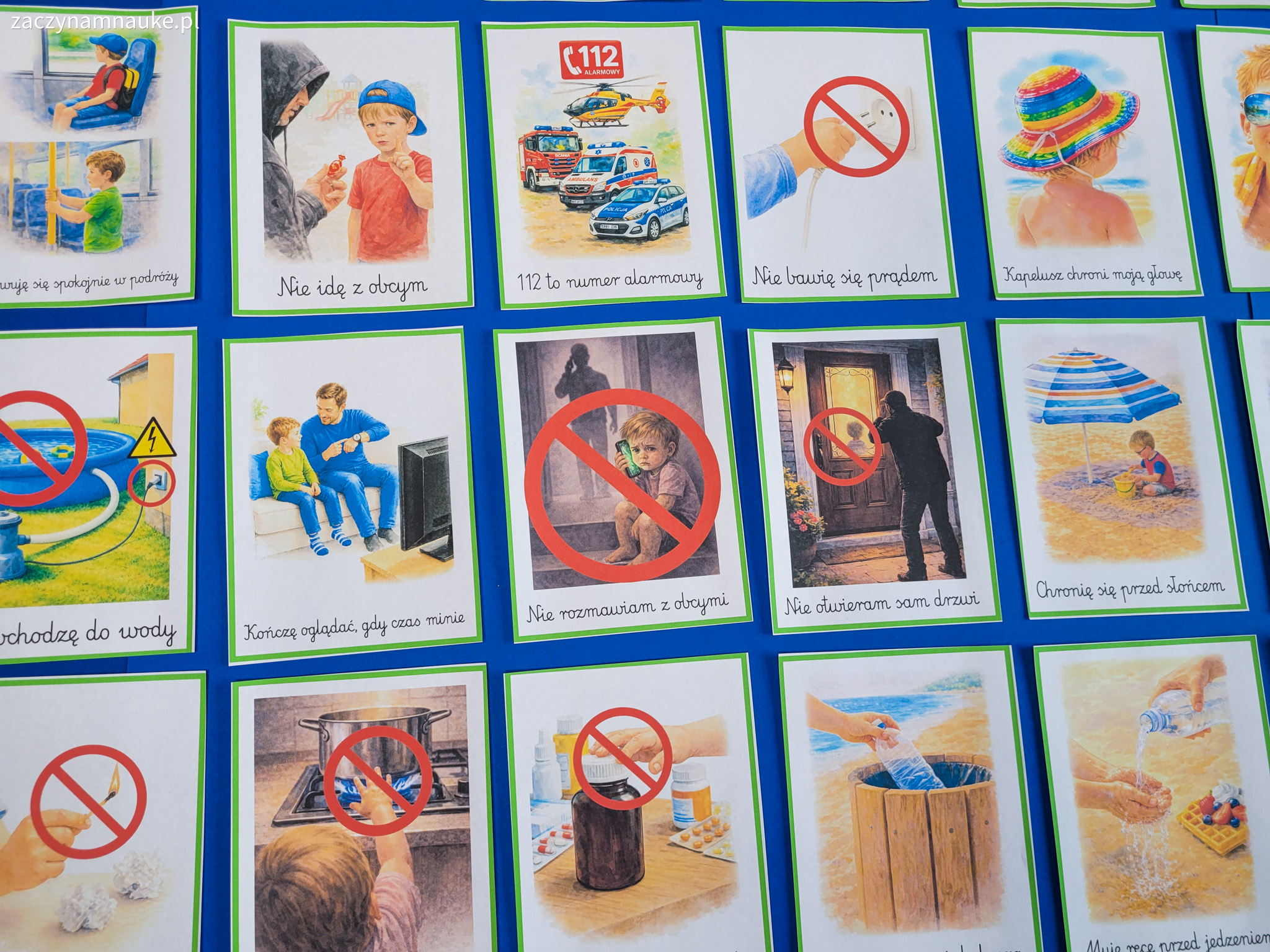 bezpieczne wakacje przedszkole dla dzieci lato w przedszkolu gazetka zestaw edukacyjny montessori
