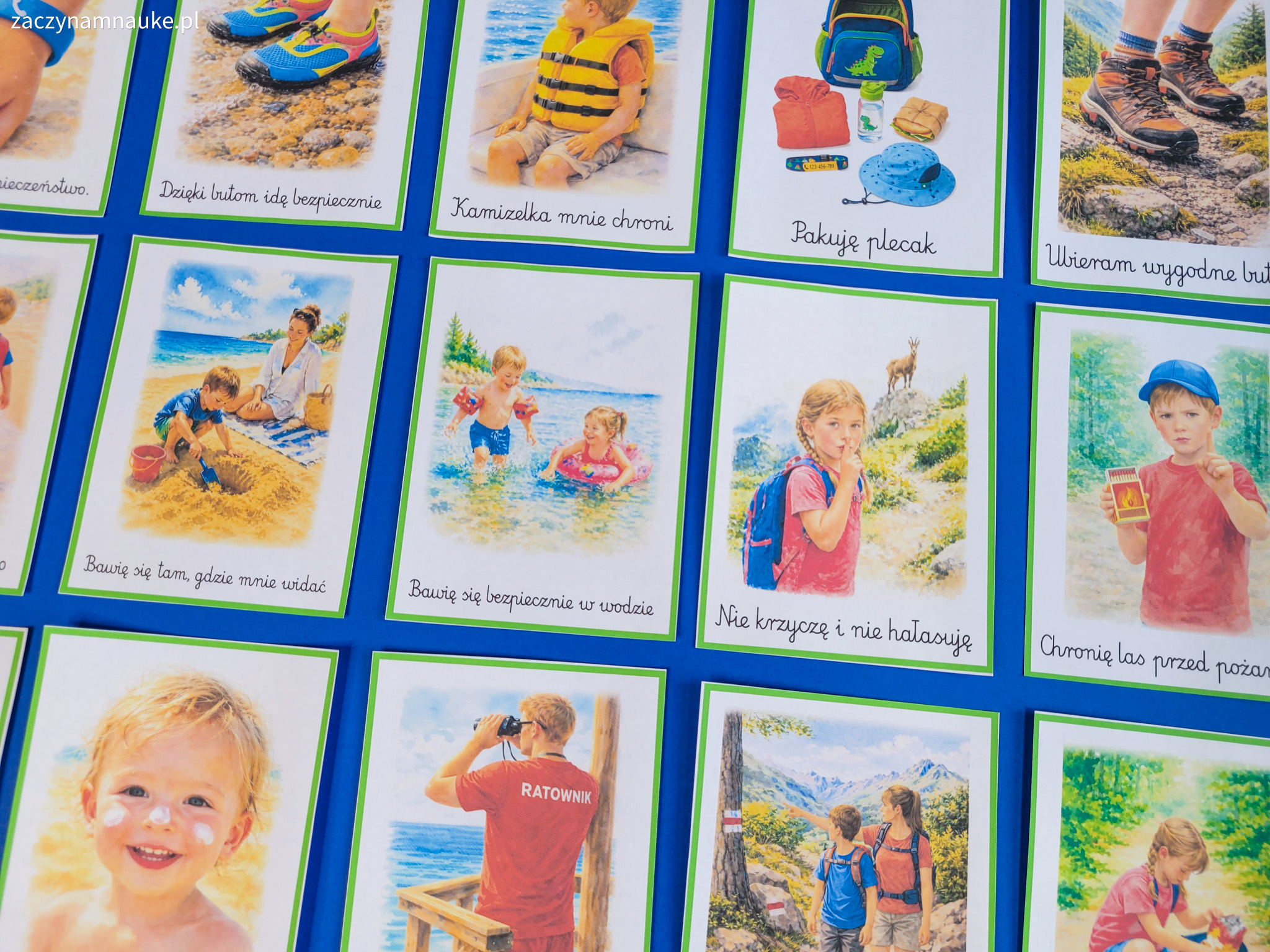 bezpieczne wakacje przedszkole dla dzieci lato w przedszkolu gazetka zestaw edukacyjny montessori