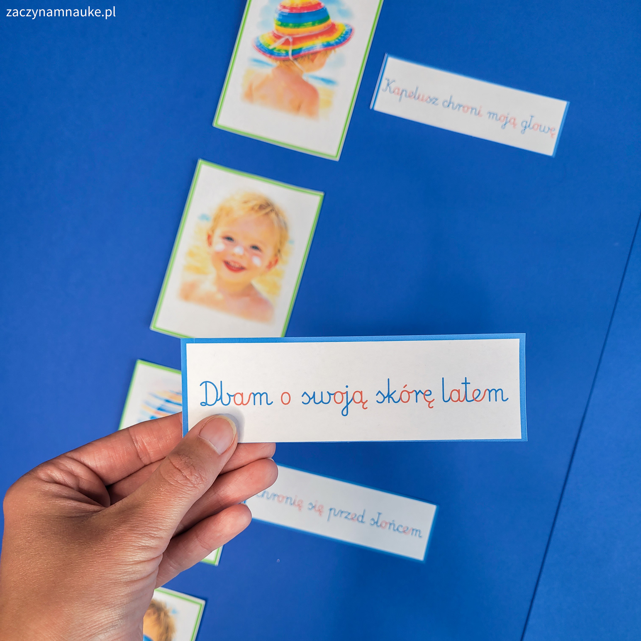 bezpieczne wakacje przedszkole dla dzieci lato w przedszkolu gazetka zestaw edukacyjny montessori
