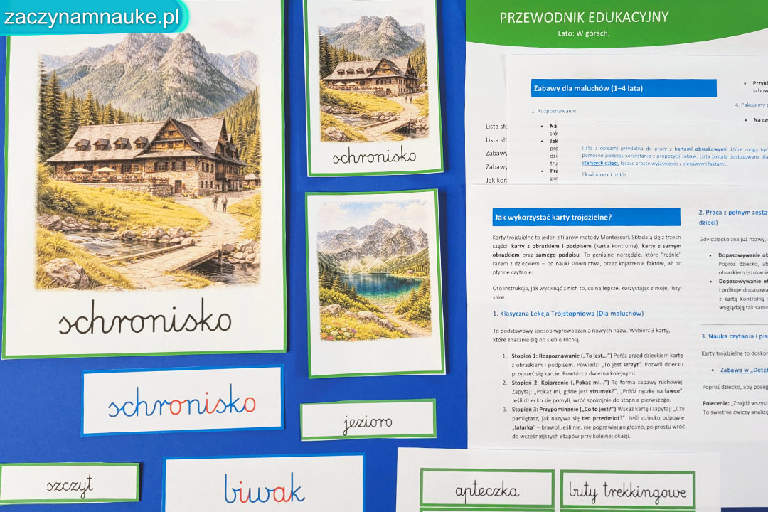 wakacje w gorach lato przedszkole karty pracy edukayjne montessori gorska wycieczka obrazki do druku pdf przyroda wczesnoszkolne zajecia 13