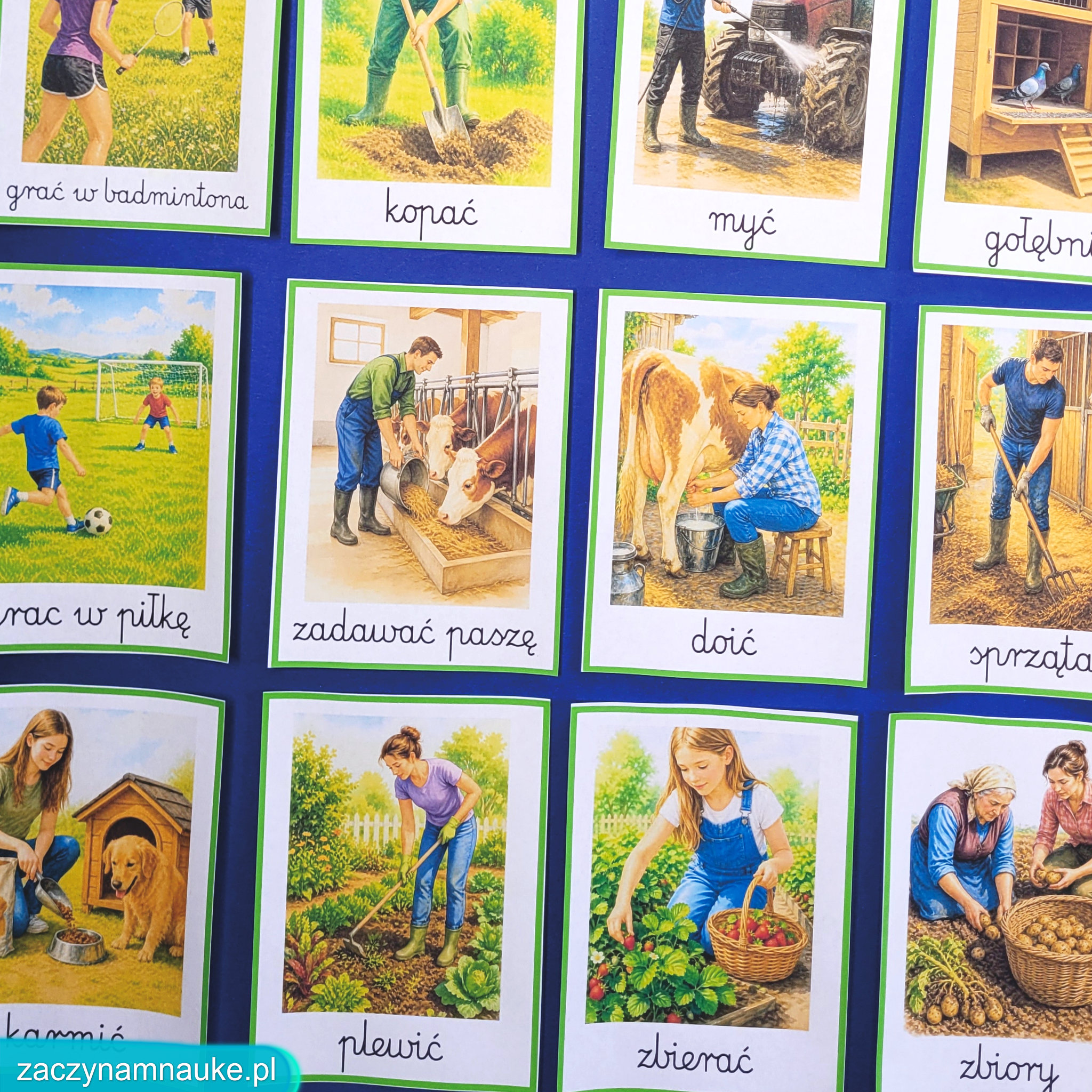 na wsi karty edukacyjne przedszkole szkola podstawowa wakacje maszyny rolnicze miejsca lato zajecia przedszkolne prace w polu