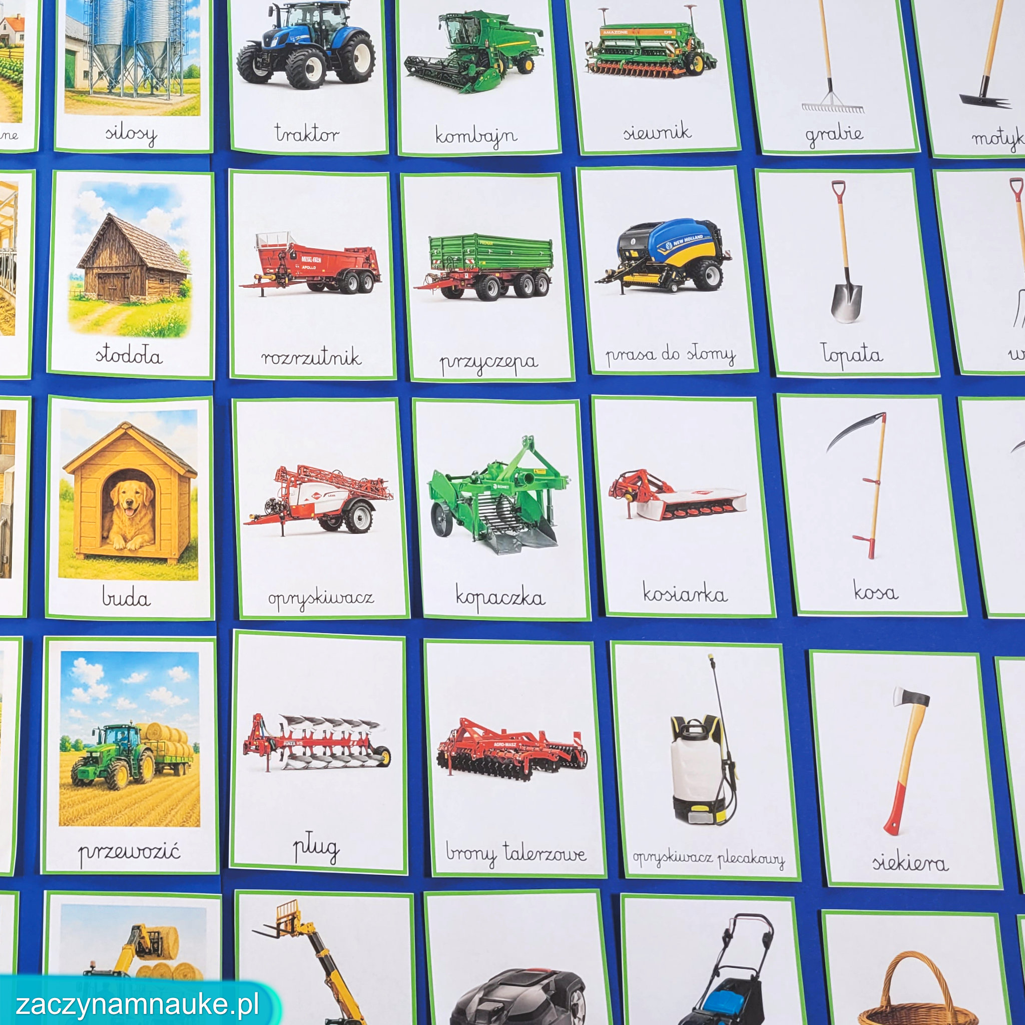 na wsi karty edukacyjne przedszkole szkola podstawowa wakacje maszyny rolnicze miejsca lato zajecia przedszkolne prace w polu