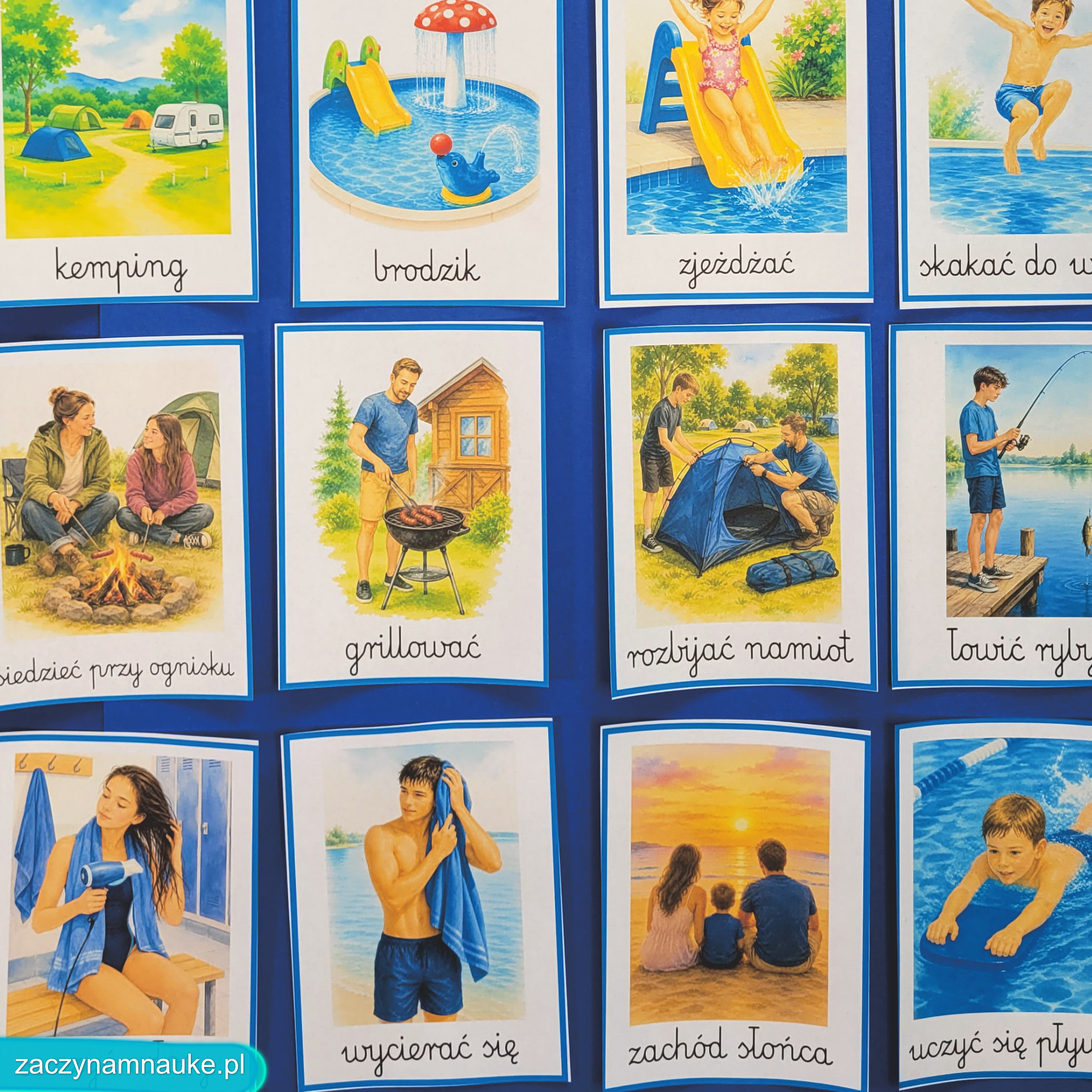 wakacje nad morzem plaza lato nad woda szkola w przedszkolu zajecia gazetka do druku pdf zestaw edukacyjny montessori 1