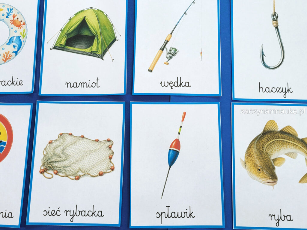 wakacje nad morzem lato nad woda szkola w przedszkolu zajecia gazetka do druku pdf zestaw edukacyjny montessori obrazki na plazy 1