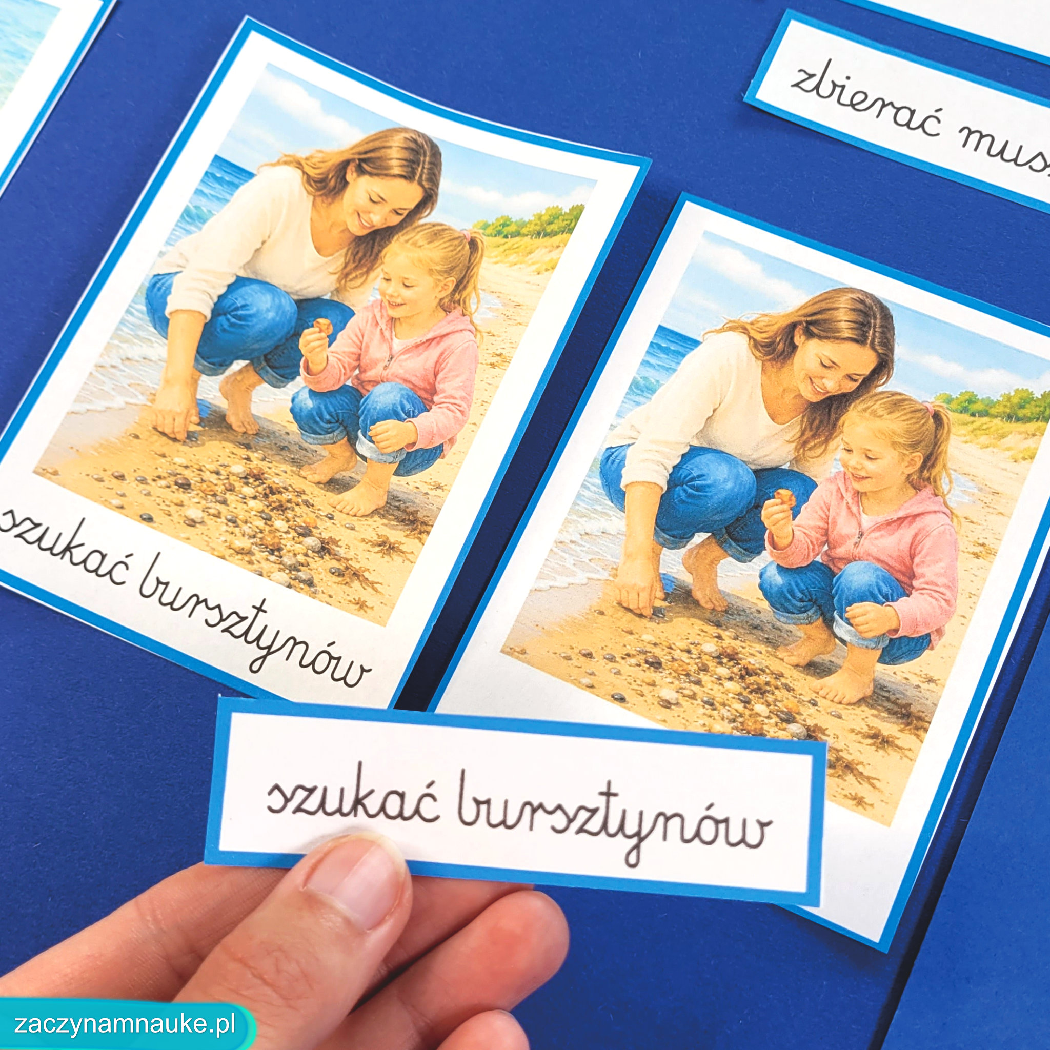 wakacje nad morzem lato przedszkole zajecia gazetka do druku pdf zestaw edukacyjny montessori nauka czytania alfabet