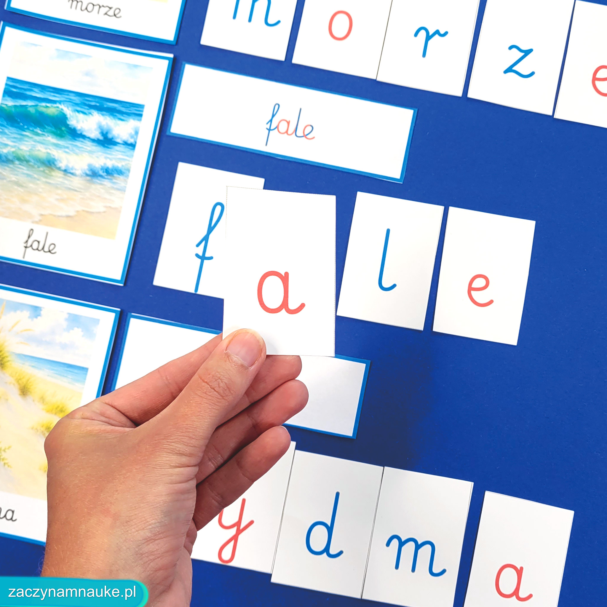 wakacje nad morzem lato przedszkole zajecia gazetka do druku pdf zestaw edukacyjny montessori nauka czytania alfabet 11