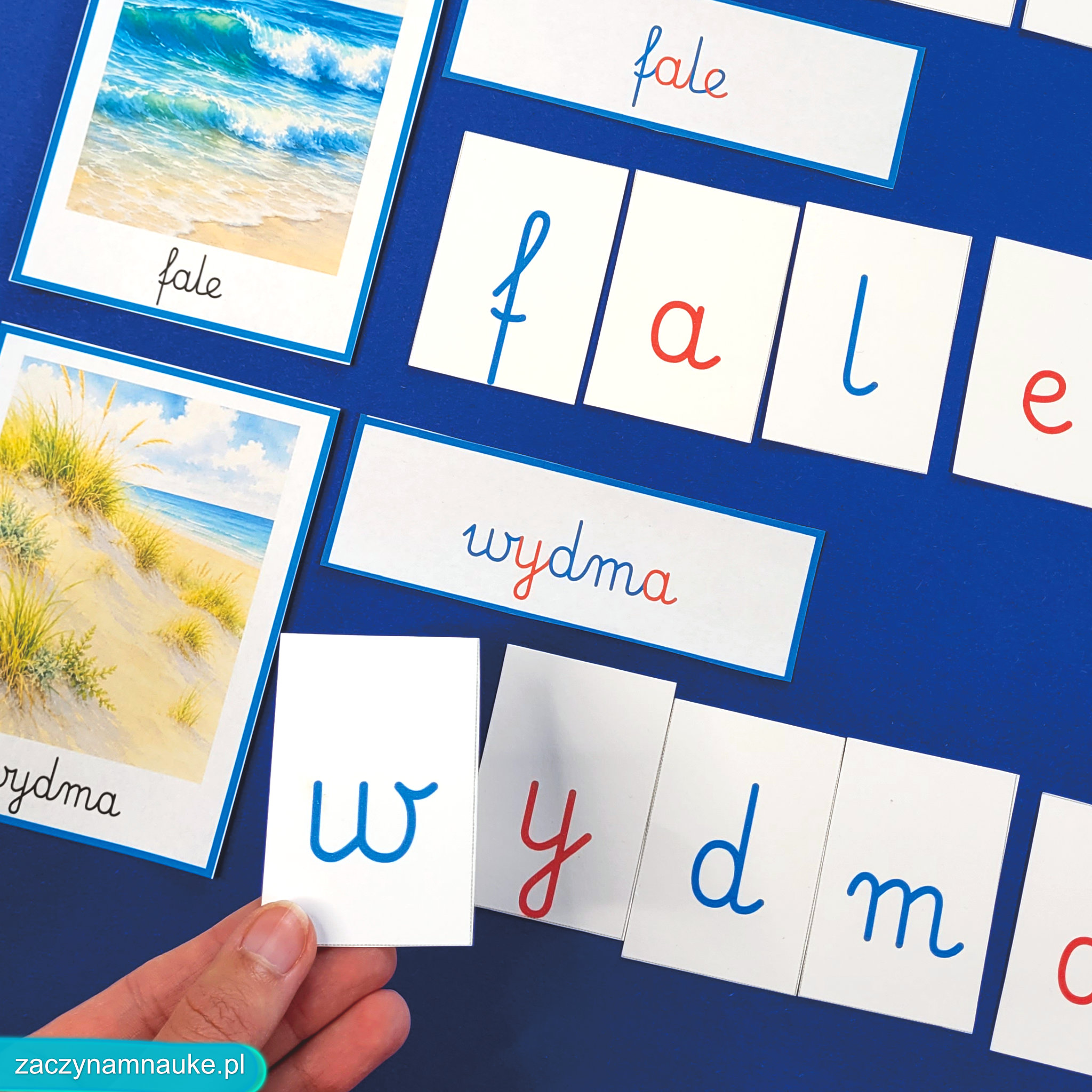 wakacje nad morzem lato przedszkole zajecia gazetka do druku pdf zestaw edukacyjny montessori nauka czytania alfabet 11