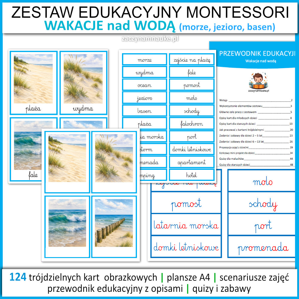 wakacje nad morzem scenariusz zajec przedszkole szkola zestaw edukacyny pdf do druku lato montessori 2