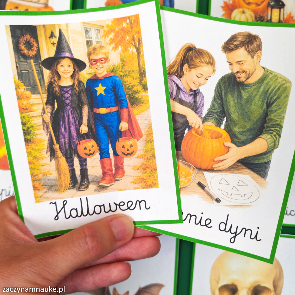 zestaw jesien do druku PDF przedszkole szkola podstawowa gazetka karty obrazkowe jesienne swieta halloween 2