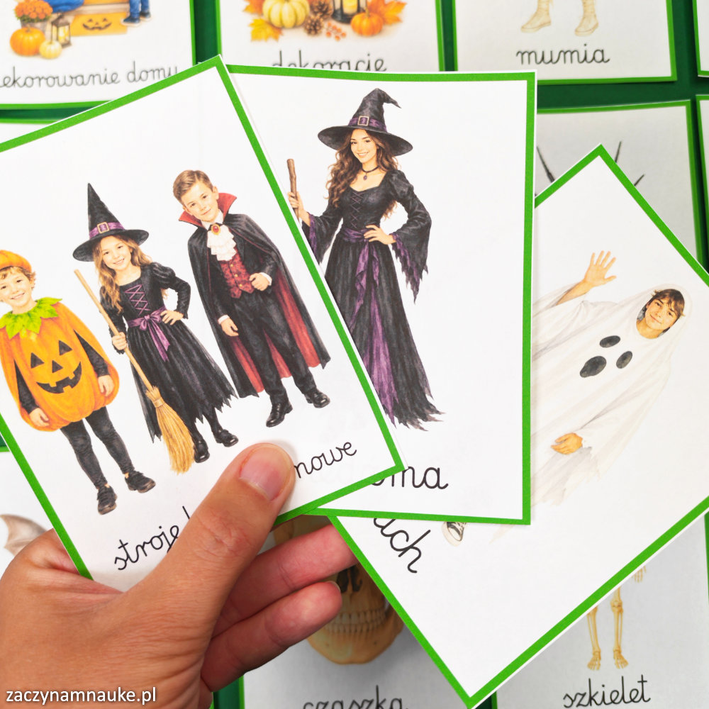 zestaw jesien do druku PDF przedszkole szkola podstawowa gazetka karty obrazkowe jesienne swieta halloween 2