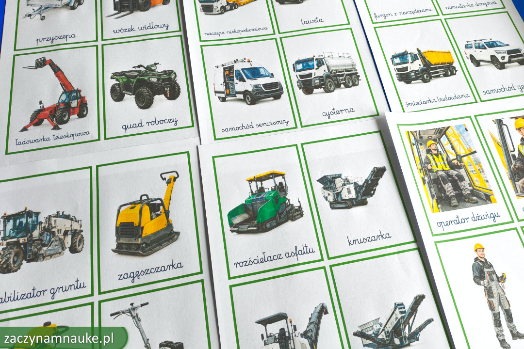 na budowie nauka mowienia nauka czytania plac budowy obrazki dla dzieci pdf druku koparka montessori 10